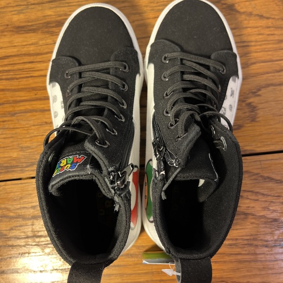 Ground Up Super Mario High Top Sneakers Kids 3 Casual Shoes White Black Luigi - Picture 9 of 9